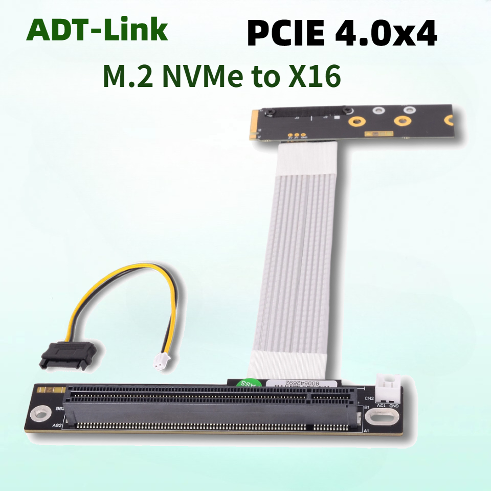 Pcie 4.0 X16 Riser Cable 90 Degree - Cable adaptador ADT M.2 NGFF NVMe