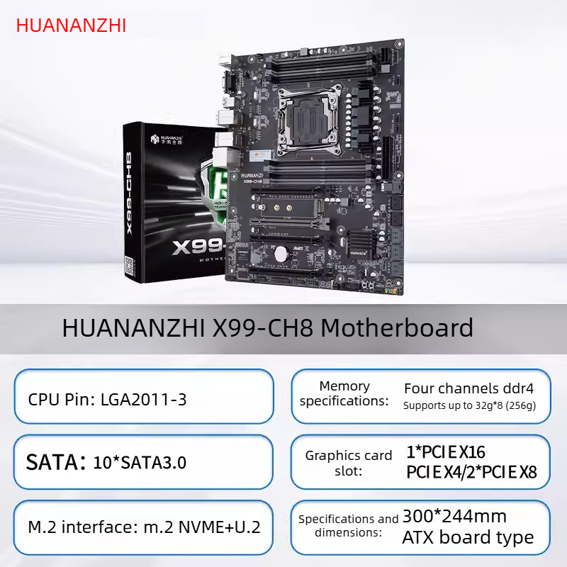 X99 Dual Cpu Motherboard Combo - Placa base HUANANZHI LGA2011-3 X99 CH8