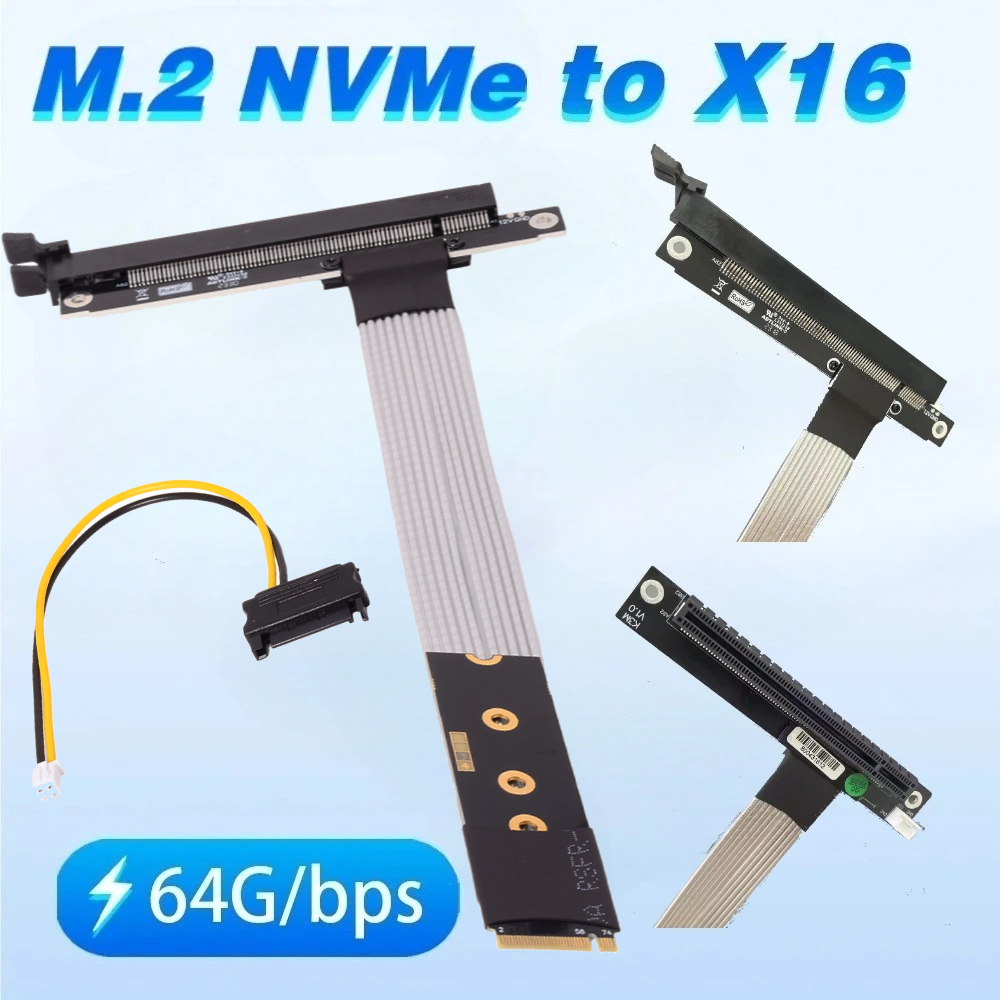 Cable adaptador ADT M.2 NGFF N - Pcie 4.0 X16 Riser Cable 90 Degree reseña y precio
